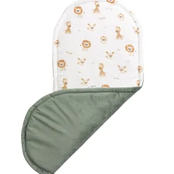 Muślinowy Materac do kokonu XXL - Baby Safari i oliwkowy Velvet