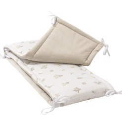 Muślinowy Ochraniacz do łóżeczka XXL - Golden Meadow i Ecru Velvet
