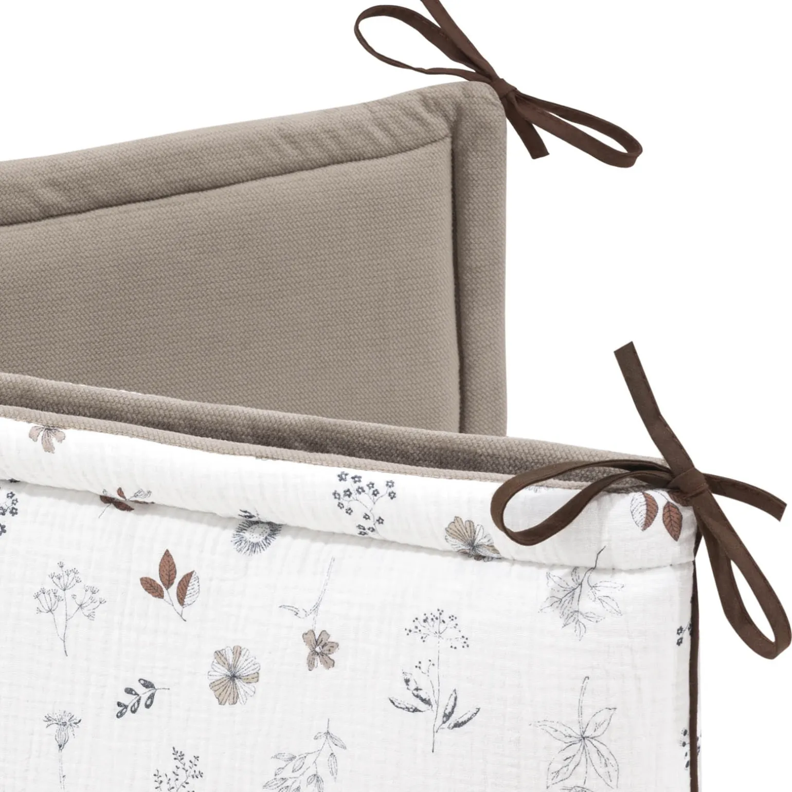 Muślinowy Ochraniacz do łóżeczka XXL - Simply Nature i Latte Velvet