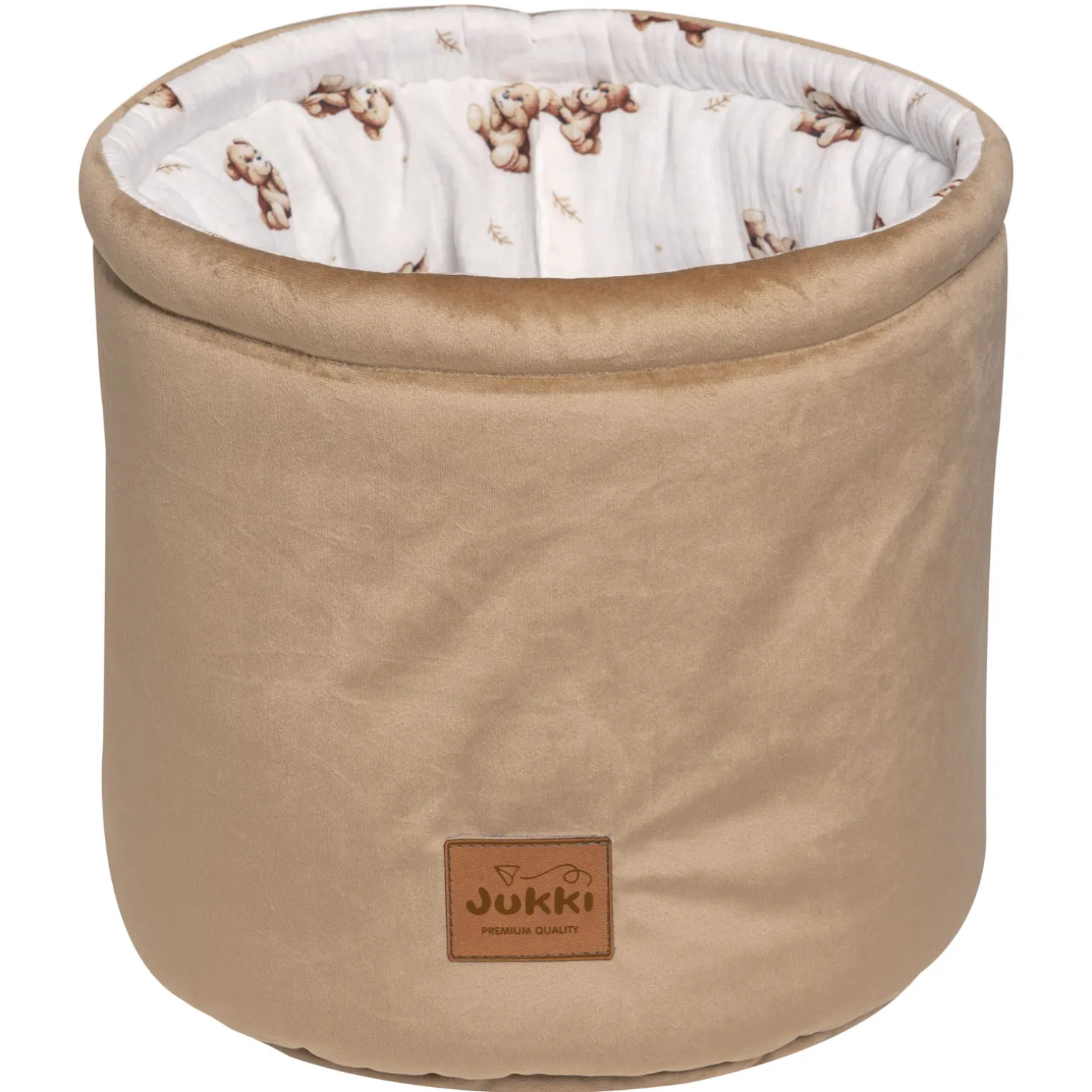 Muślinowy Pojemnik / koszyk na akcesoria dla niemowlaka - Baby Bear i Toffee Soft Velvet