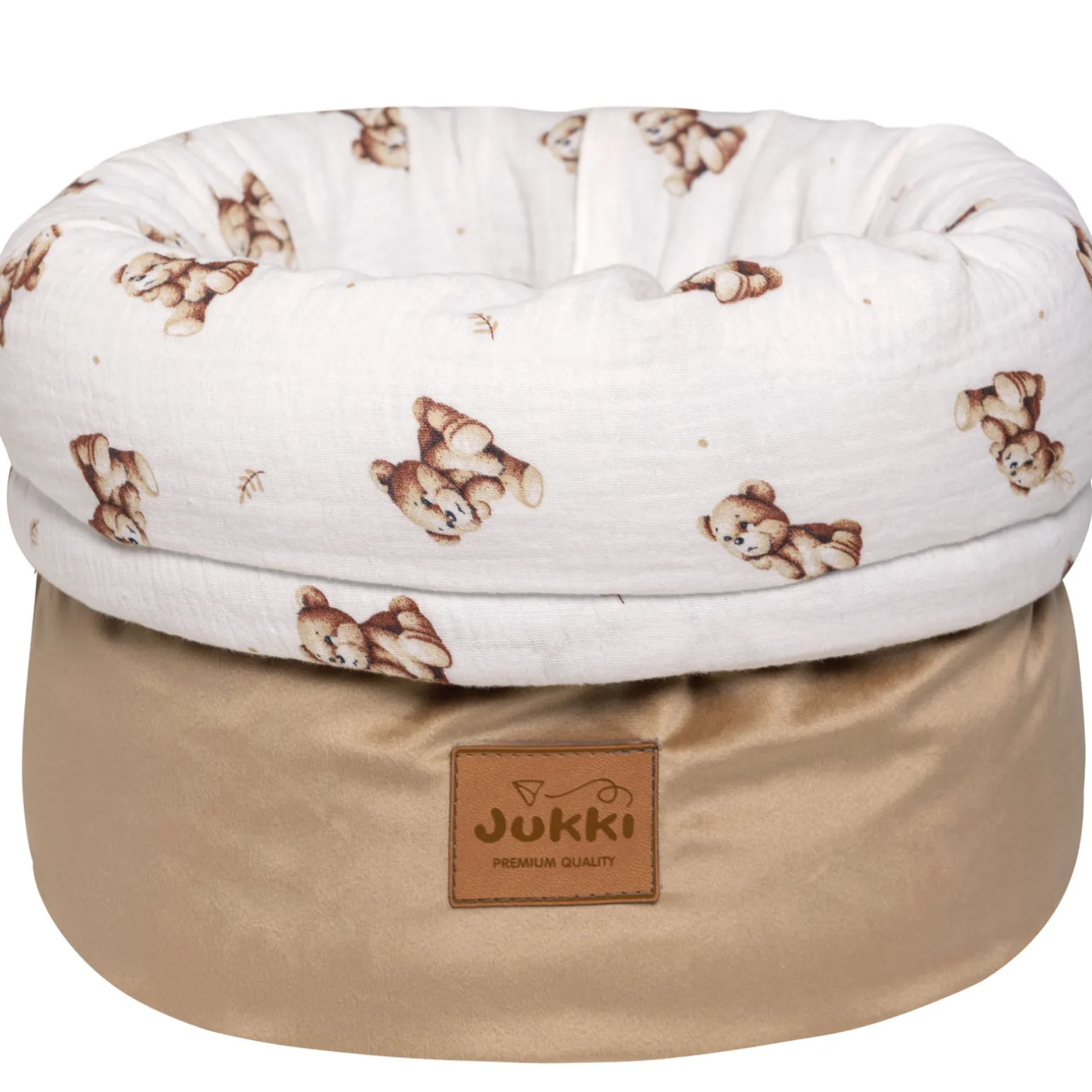 Muślinowy Pojemnik / koszyk na akcesoria dla niemowlaka - Baby Bear i Toffee Soft Velvet