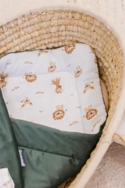 Muślinowy Rożek niemowlęcy Velvet - Baby Safari i oliwkowy Velvet