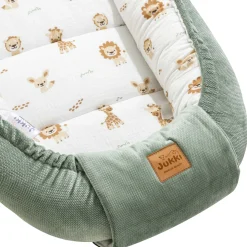 Muślinowy Zestaw 5 elementowy XXL - Baby Safari i oliwkowy Velvet