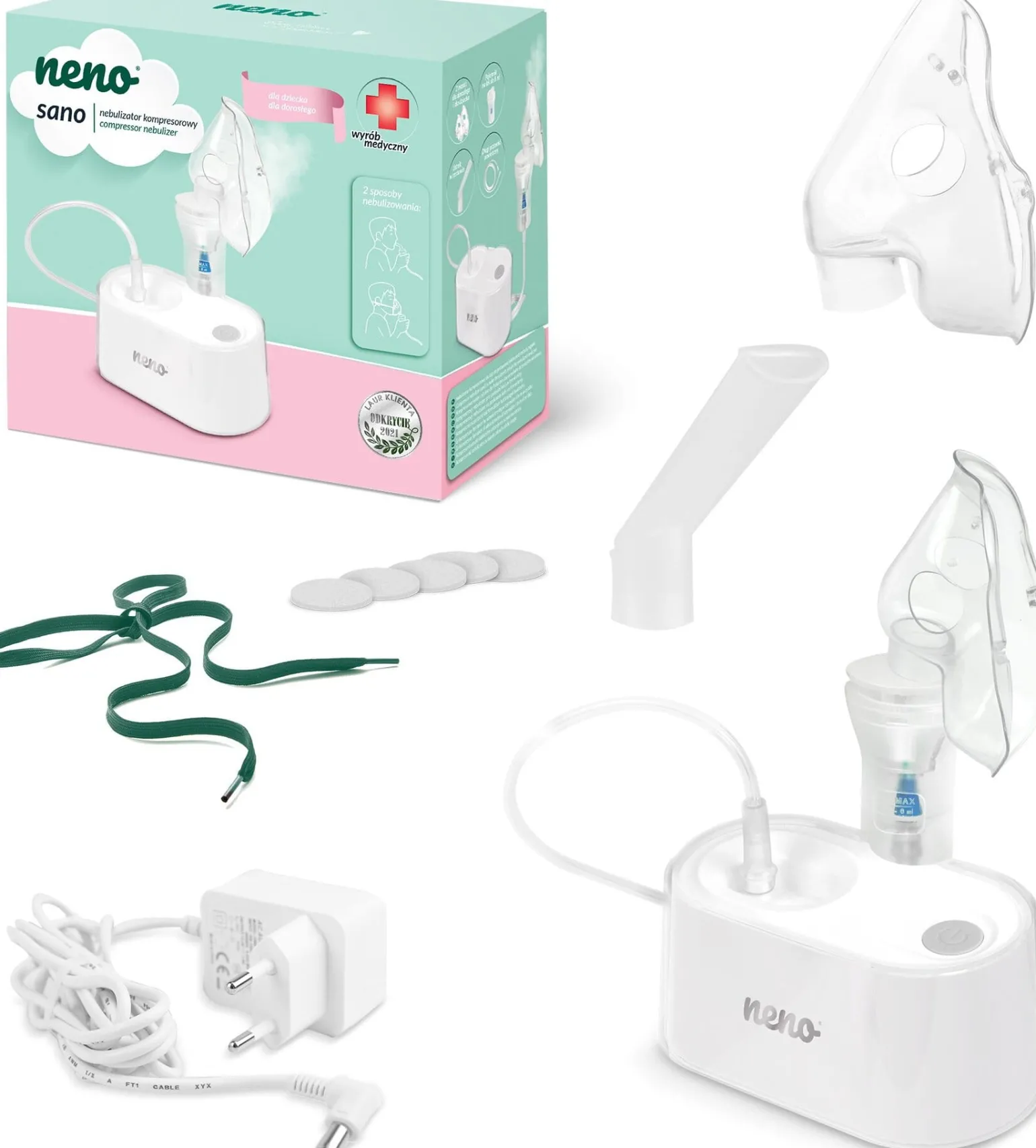 NENO Sano Nebulizator pneumatyczny, tłokowy, kompresorowy