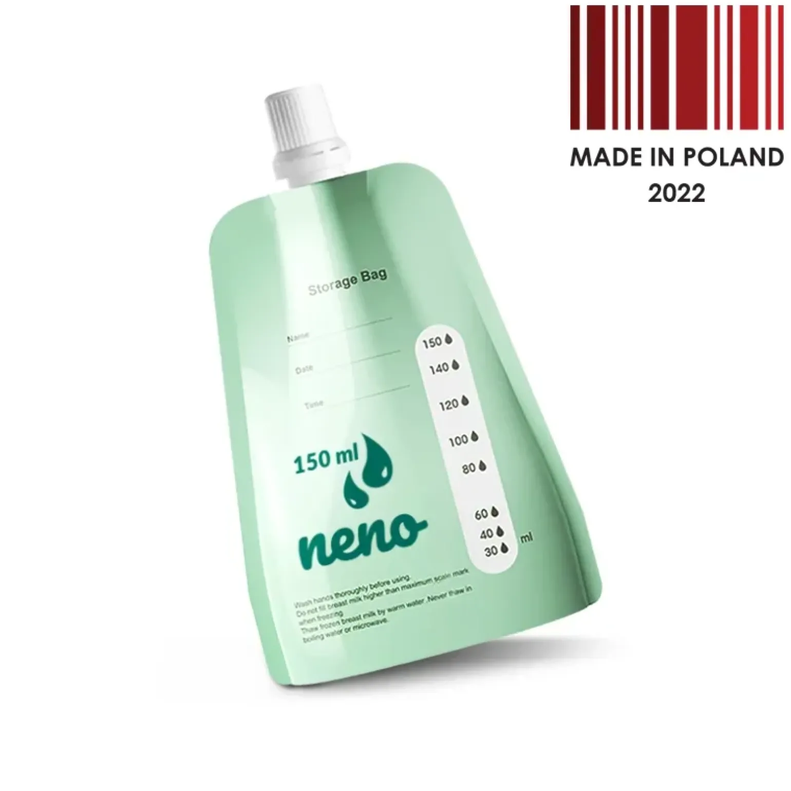 NENO Woreczki z adapterem do mrożenia i przechowywania pokarmu - 20 szt.