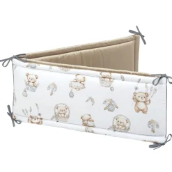 Ochraniacz do łóżeczka - Boho Bears i Cappuccino Soft Velvet