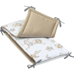 Ochraniacz do łóżeczka - Boho Bears i Cappuccino Soft Velvet