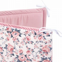 Ochraniacz do łóżeczka - Roses i Smokey Pink Soft Velvet