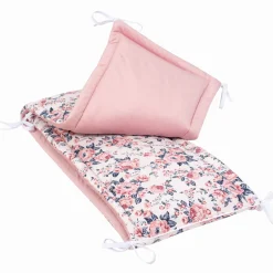 Ochraniacz do łóżeczka - Roses i Smokey Pink Soft Velvet