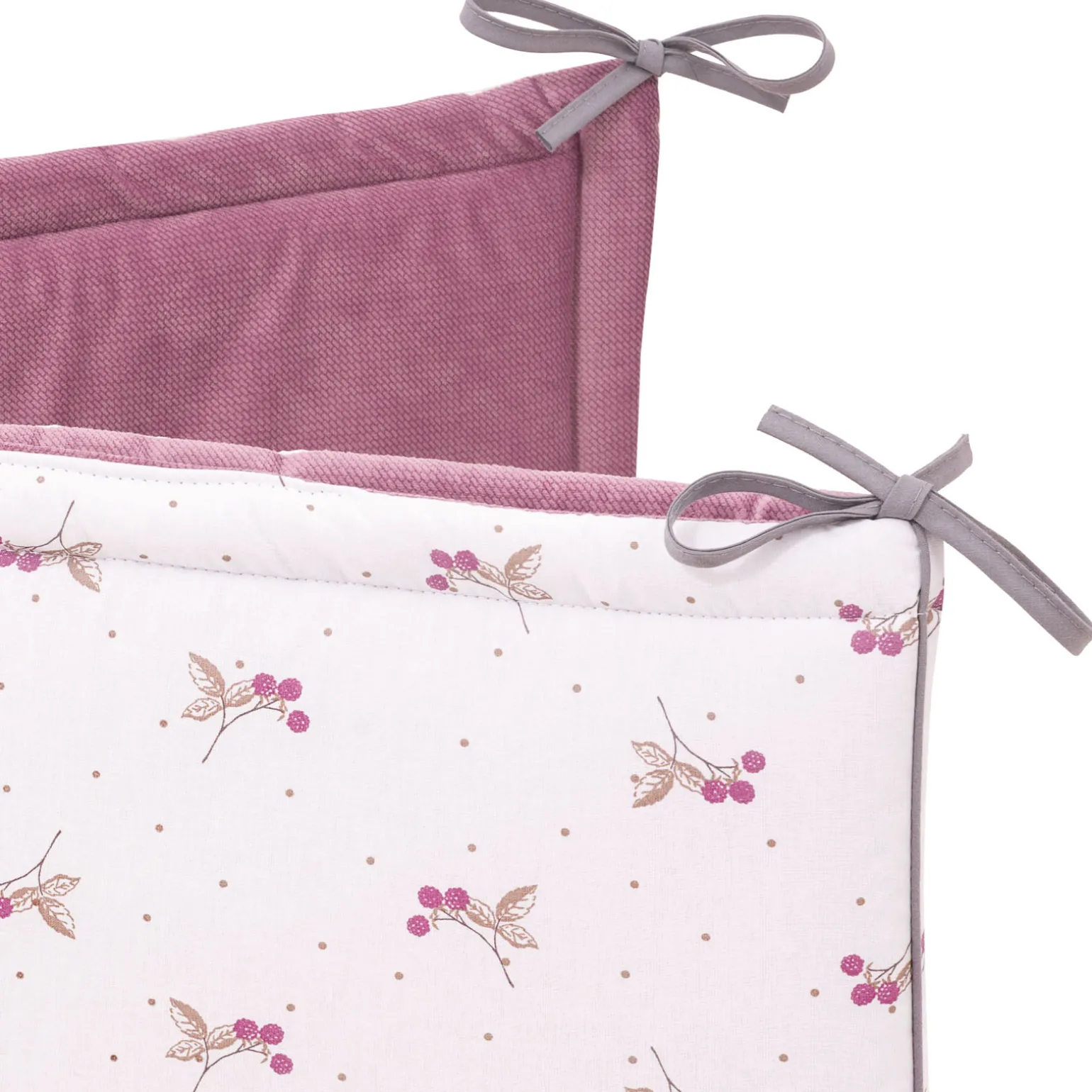 Ochraniacz do łóżeczka XXL - Blackberry Dreams I Old Rose Velvet