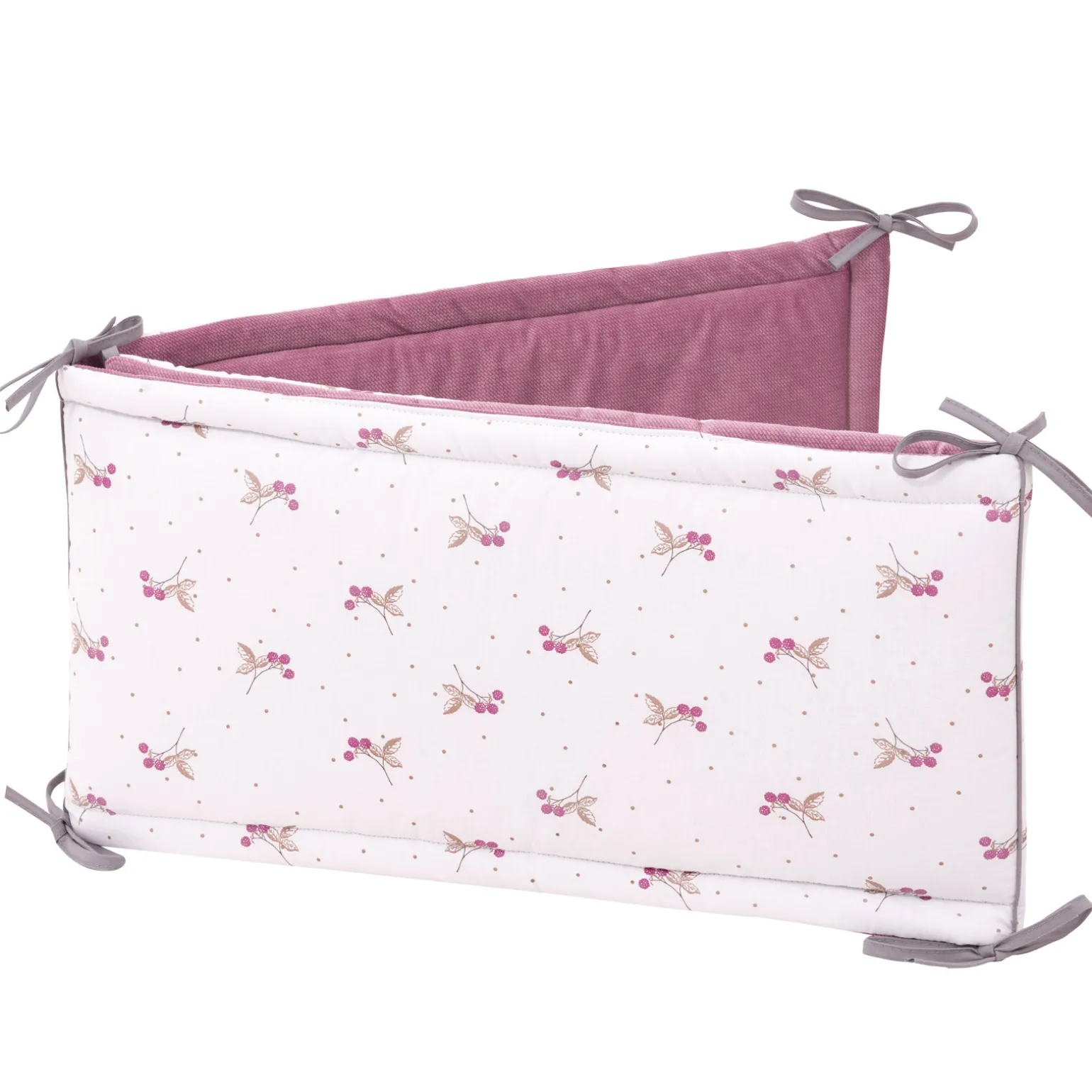 Ochraniacz do łóżeczka XXL - Blackberry Dreams I Old Rose Velvet
