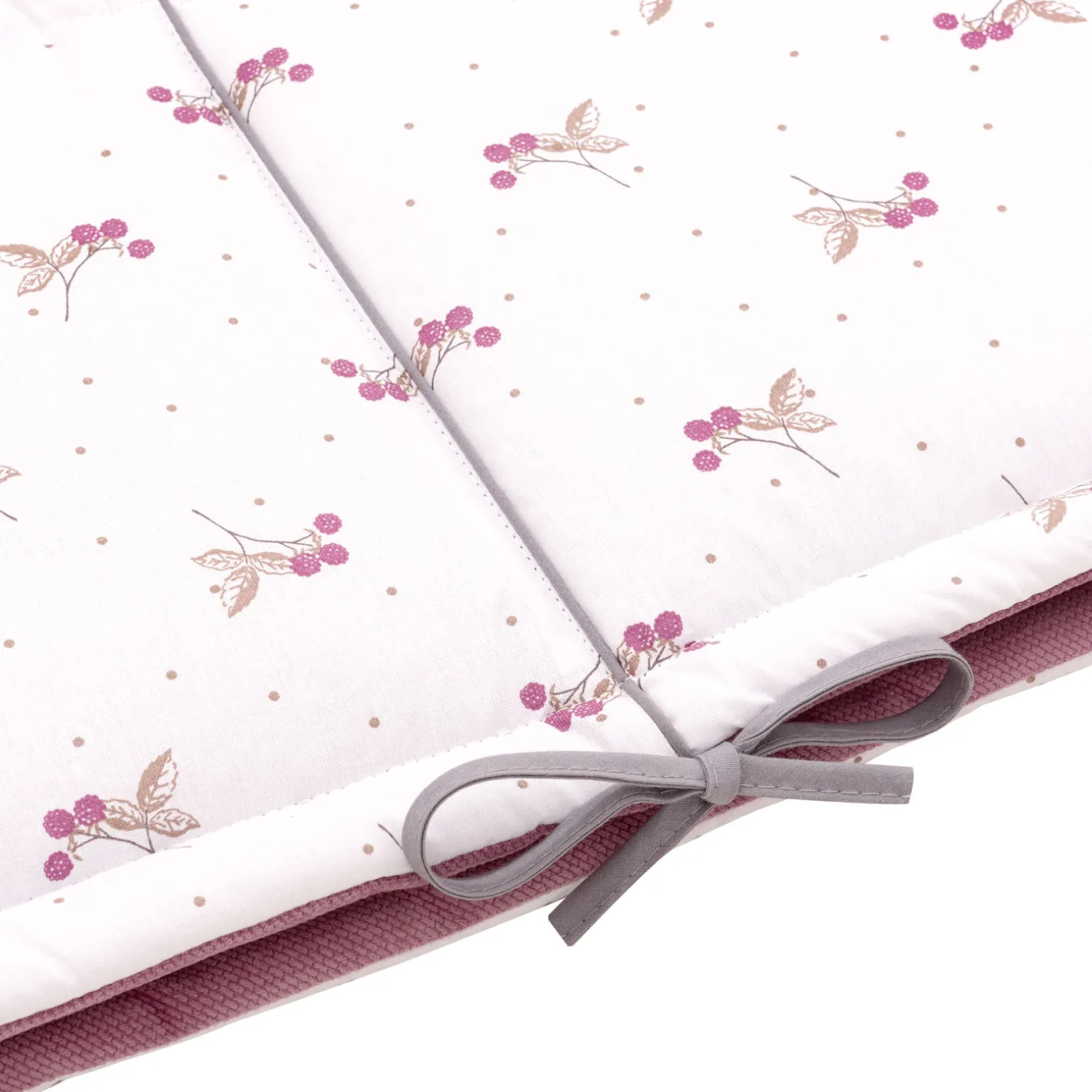 Ochraniacz do łóżeczka XXL - Blackberry Dreams I Old Rose Velvet