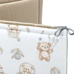 Ochraniacz do łóżeczka XXL - Boho Bears i Cappuccino Soft Velvet