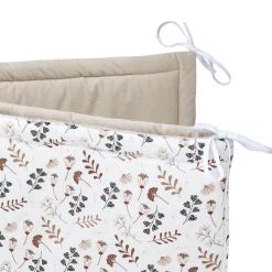 Ochraniacz do łóżeczka XXL - Boho Garden i ecru Velvet