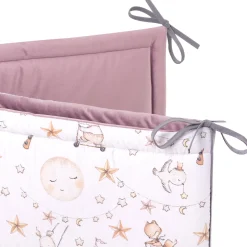 Ochraniacz do łóżeczka XXL - Candy Circus i wrzosowy Soft Velvet