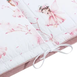 Ochraniacz do łóżeczka XXL - Little Fairy i Smokey Pink Soft Velvet