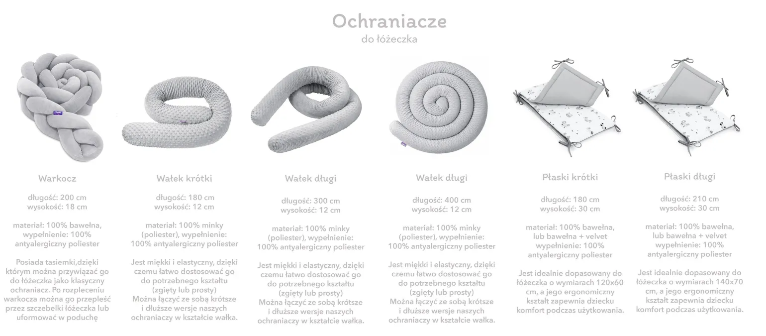 Ochraniacz wałek 400cm - Mokka Minky
