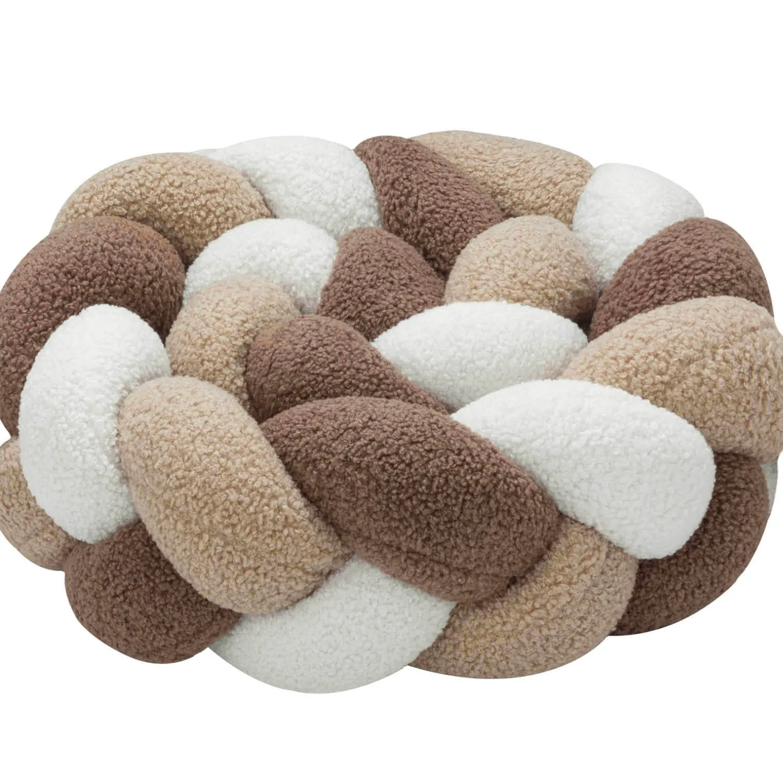 Ochraniacz warkocz do łóżeczka pleciony BOUCLE, 180 cm - Mix Beige