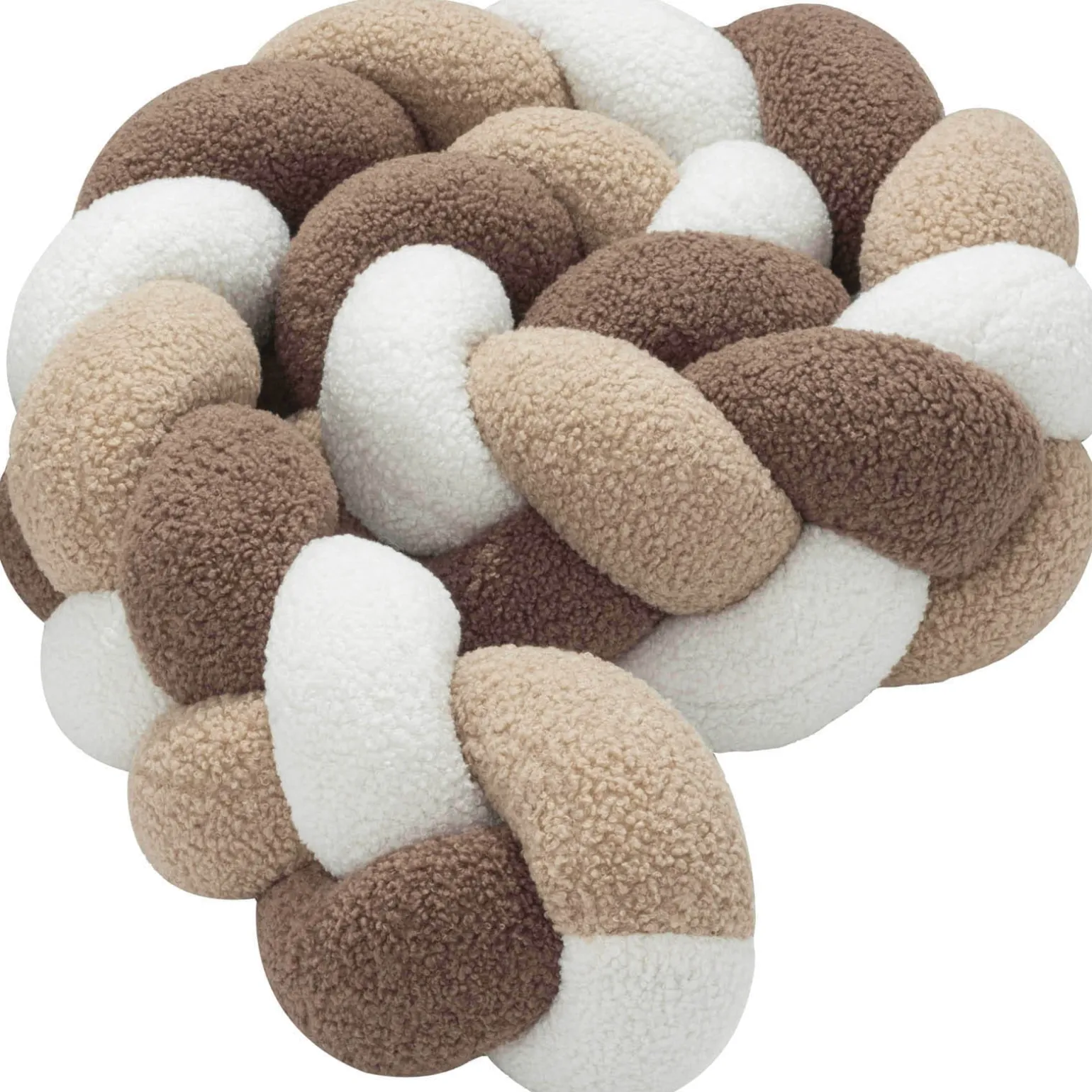 Ochraniacz warkocz do łóżeczka pleciony BOUCLE, 180 cm - Mix Beige