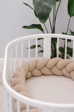 Ochraniacz warkocz do łóżeczka pleciony BOUCLE, 180 cm - Beige