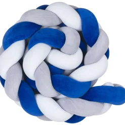 Ochraniacz warkocz do łóżeczka pleciony, 200 cm - Cold Blue