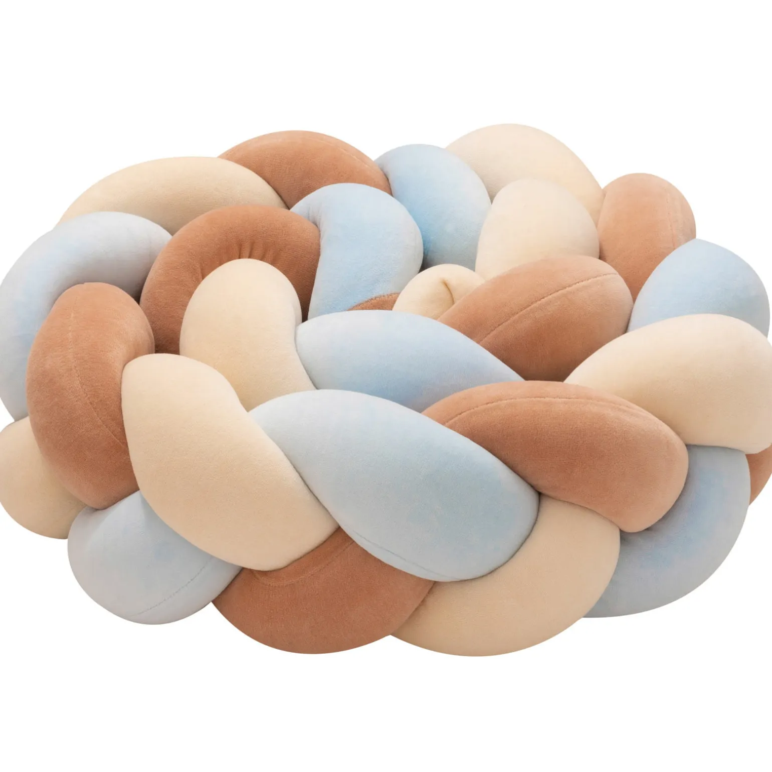 Ochraniacz warkocz do łóżeczka pleciony, 200 cm - Mix Beige&Blue