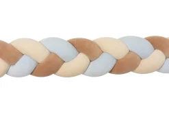 Ochraniacz warkocz do łóżeczka pleciony, 200 cm - Mix Beige&Blue