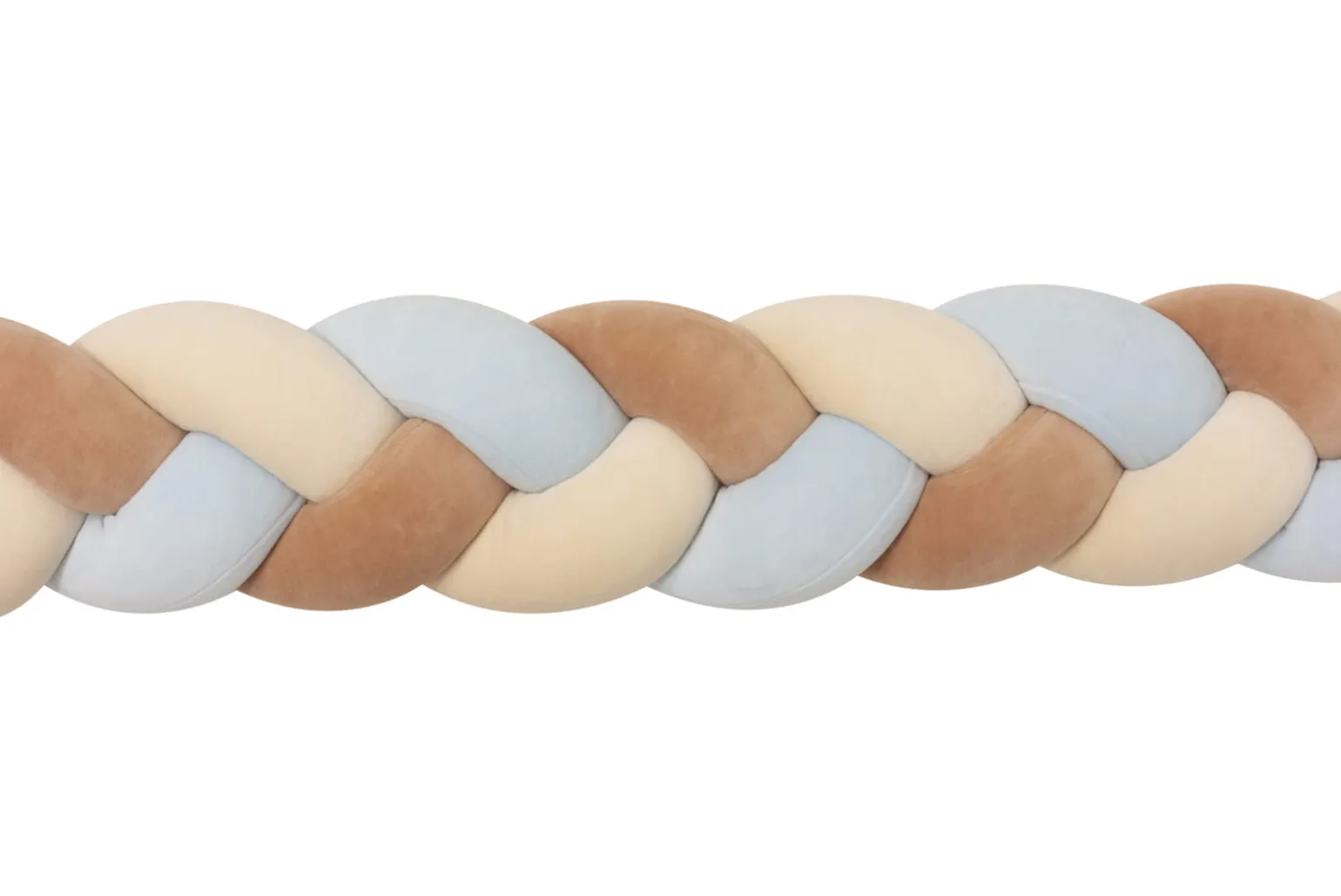 Ochraniacz warkocz do łóżeczka pleciony, 200 cm - Mix Beige&Blue
