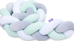 Ochraniacz warkocz do łóżeczka pleciony, 200 cm - Mix Mint