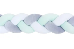 Ochraniacz warkocz do łóżeczka pleciony, 200 cm - Mix Mint
