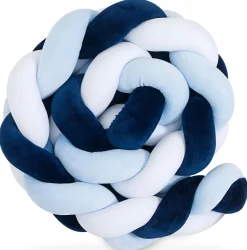 Ochraniacz warkocz do łóżeczka pleciony, 200 cm - Mix Blue