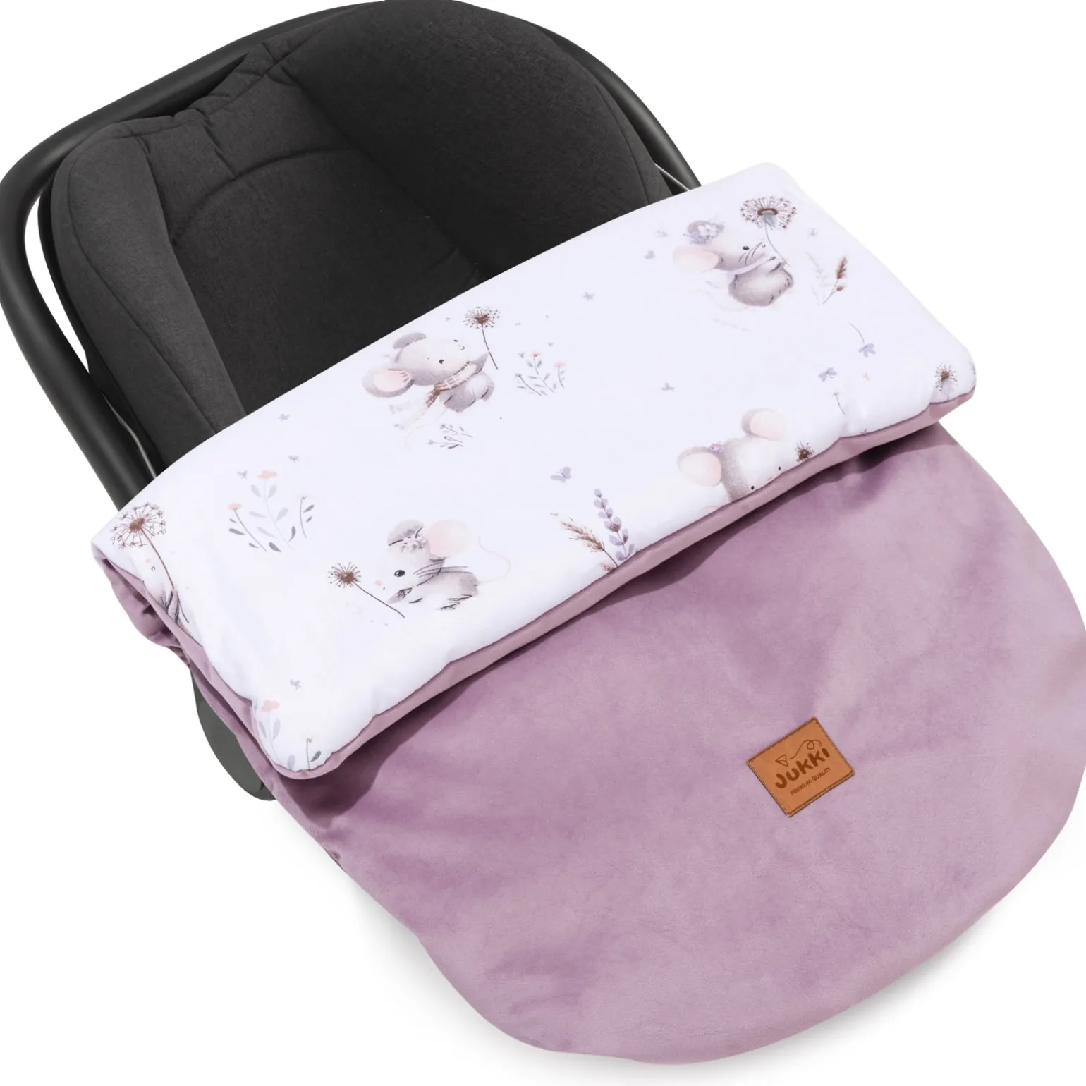 Okrycie, osłonka na nóżki - Lovely Mouse i Wrzosowy Soft Velvet