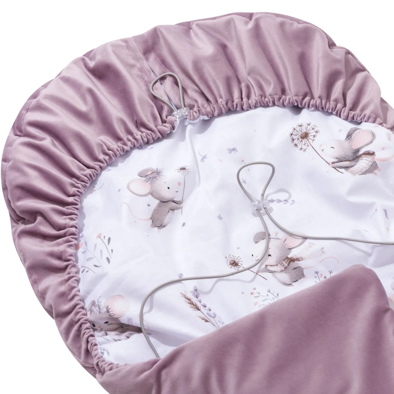 Okrycie, osłonka na nóżki - Lovely Mouse i Wrzosowy Soft Velvet