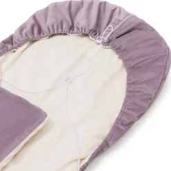 Okrycie, osłonka na nóżki - Plusz ecru i wrzosowy Soft Velvet