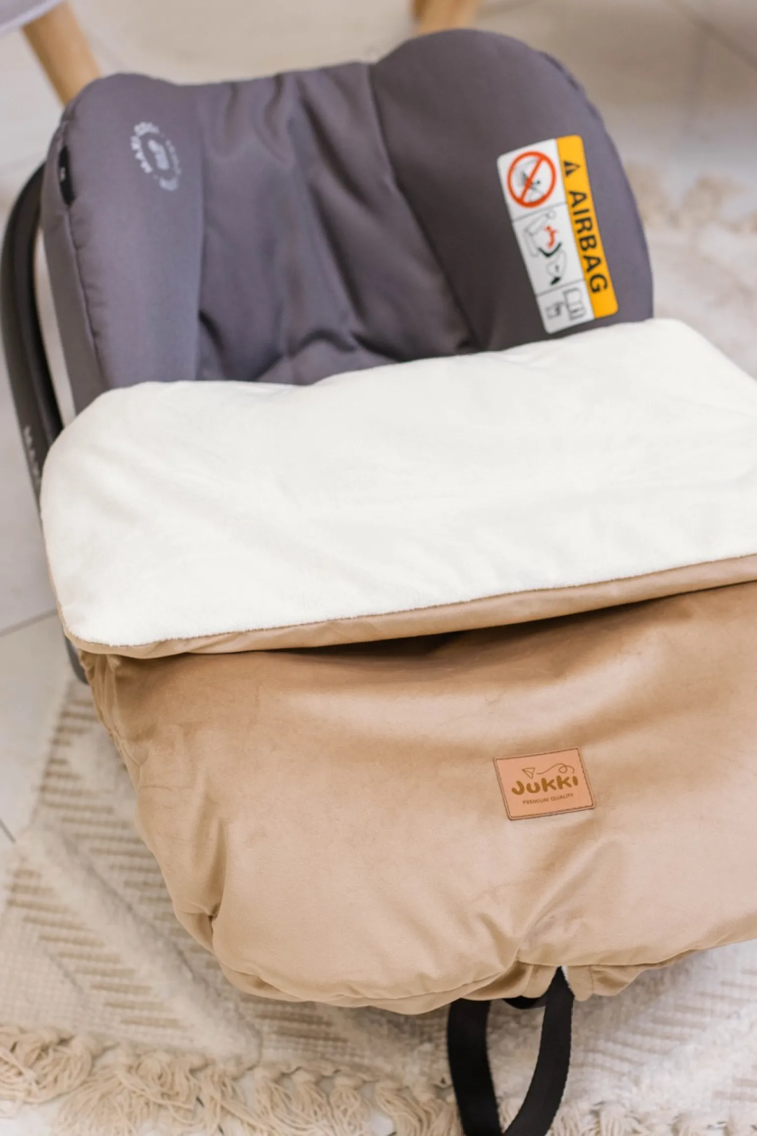 Okrycie, osłonka na nóżki - Plusz ecru i Toffee Soft Velvet