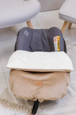 Okrycie, osłonka na nóżki - Plusz ecru i Toffee Soft Velvet