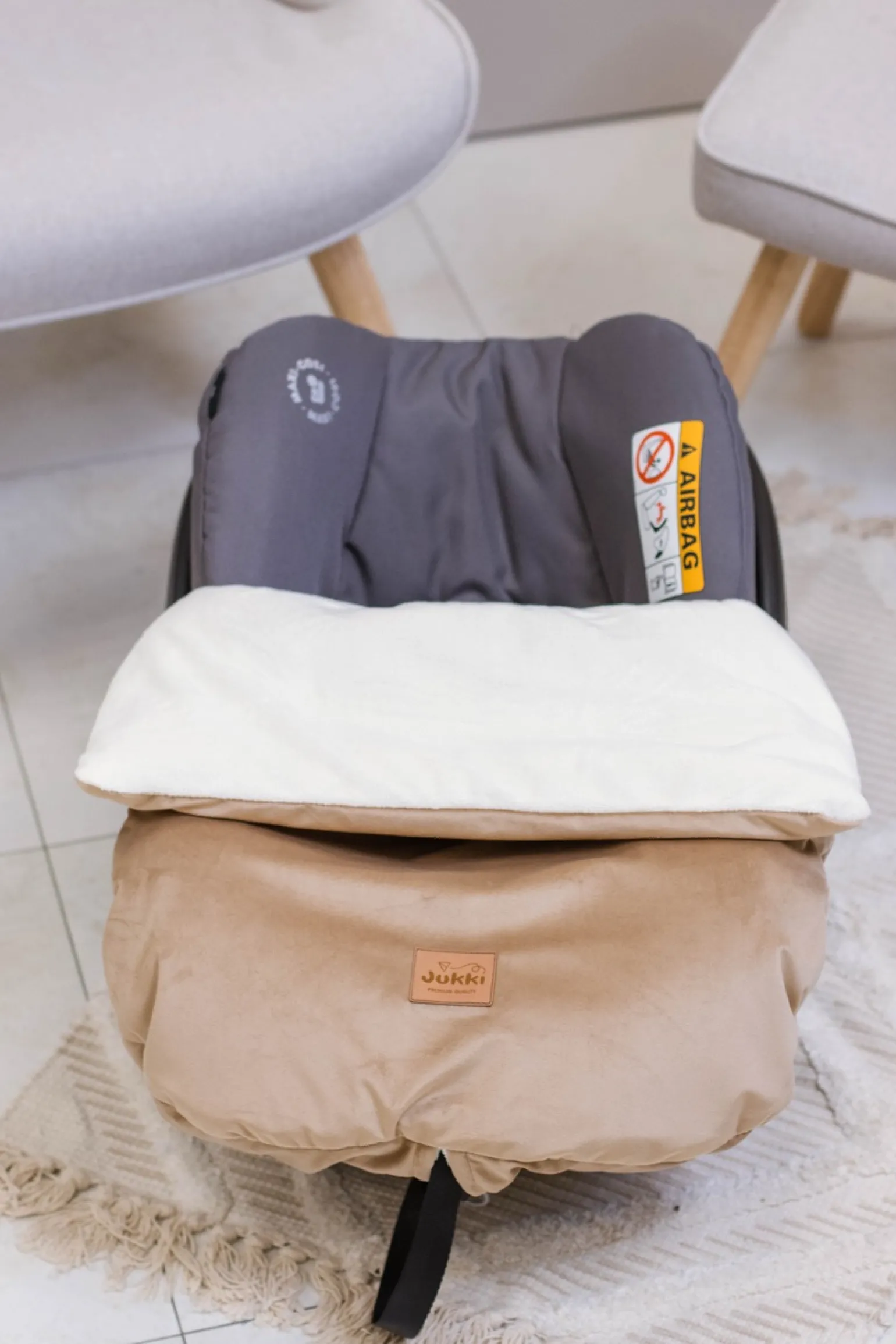 Okrycie, osłonka na nóżki - Plusz ecru i Toffee Soft Velvet