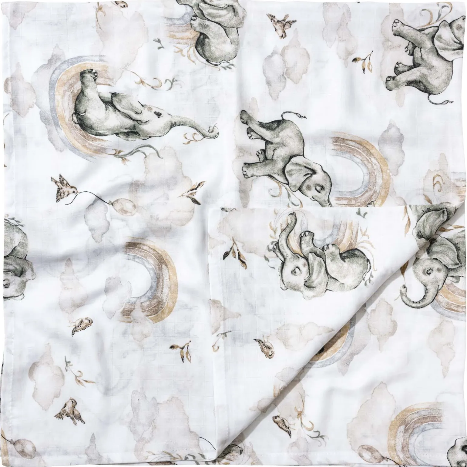 Otulacz, pieluszka muślinowa 120x120cm - Elephant's Paradise