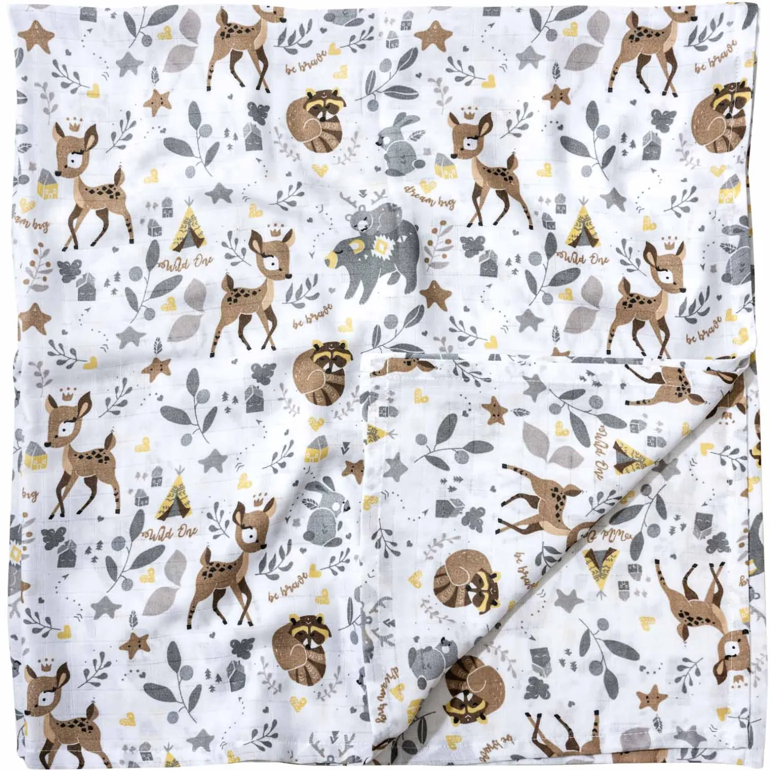 Otulacz, pieluszka muślinowa 120x120cm - Magical Woodland