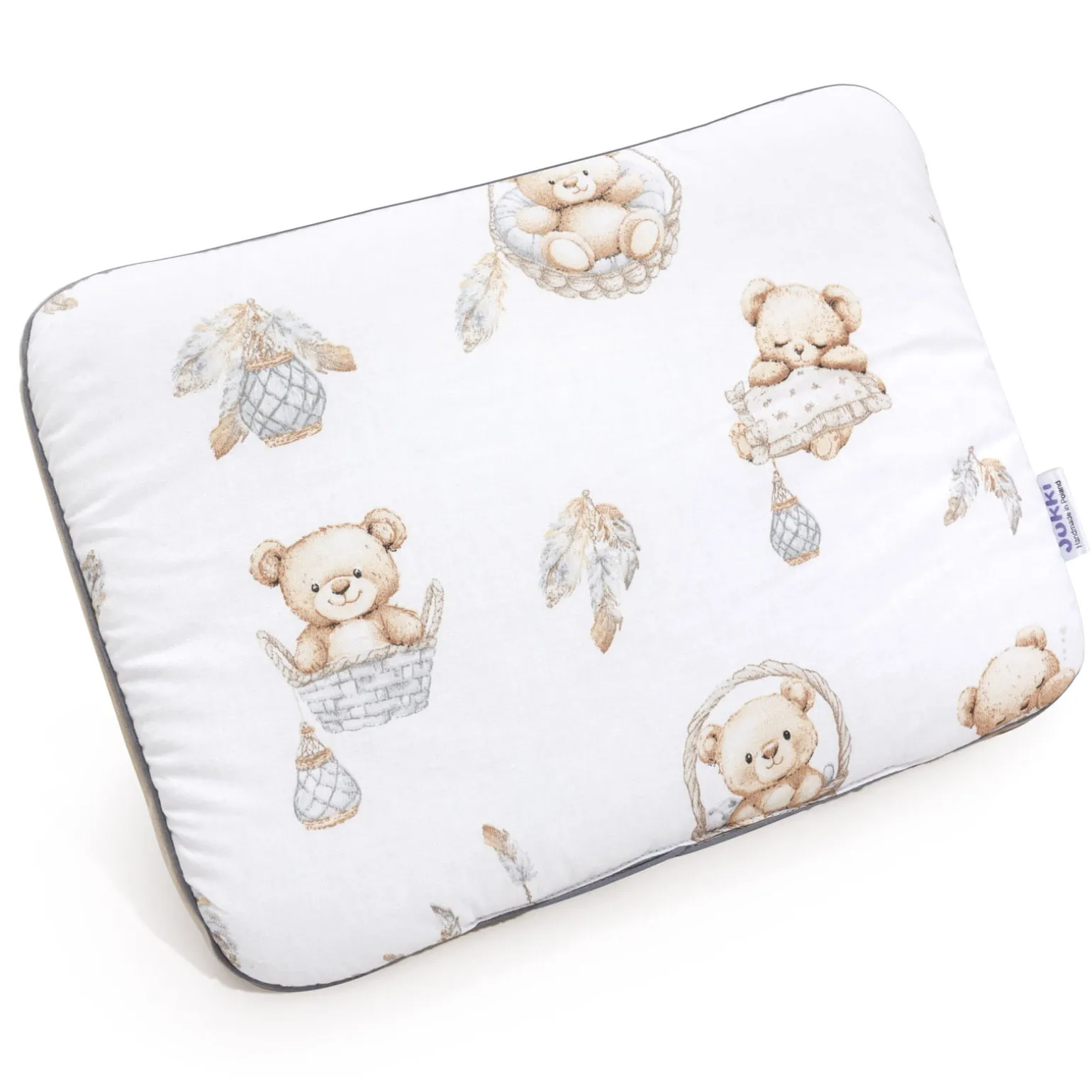 Płaska poduszka 30x40cm - Boho Bears i Cappuccino Soft Velvet