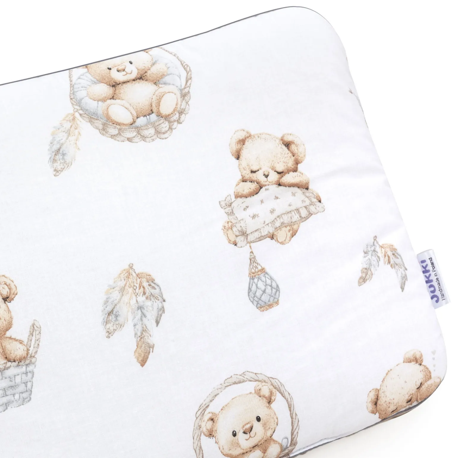 Płaska poduszka 30x40cm - Boho Bears i Cappuccino Soft Velvet
