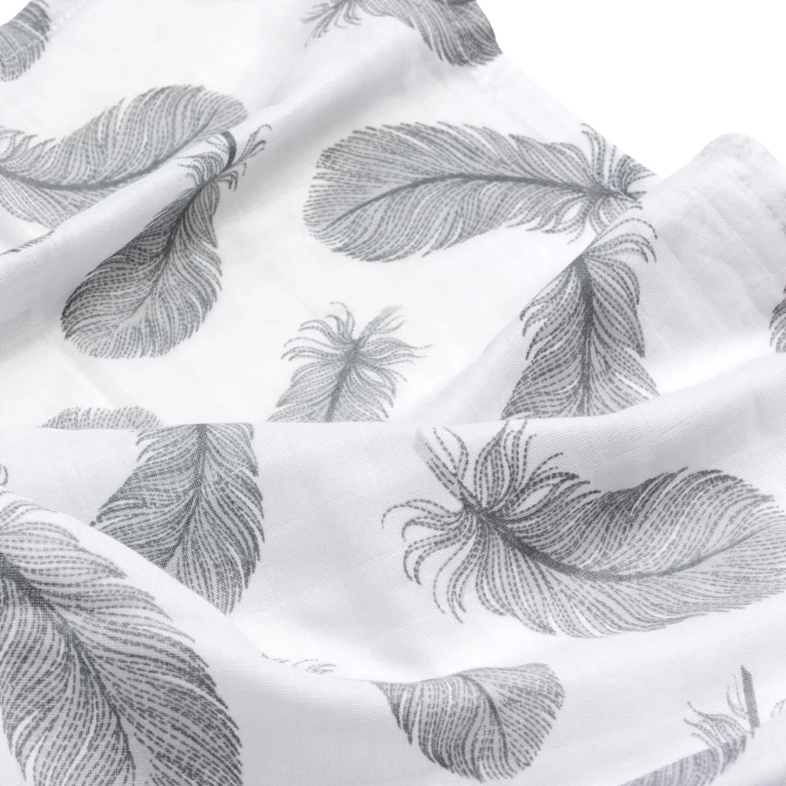 Pieluszka muślinowa, otulacz - Grey Feathers
