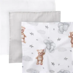 Pieluszki muślinowe 30x30 cm 3pak - Cloudy Bears