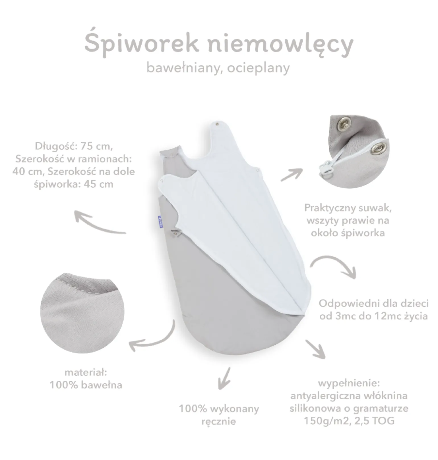 Śpiworek do spania 45 x 75 cm - Simply Nature