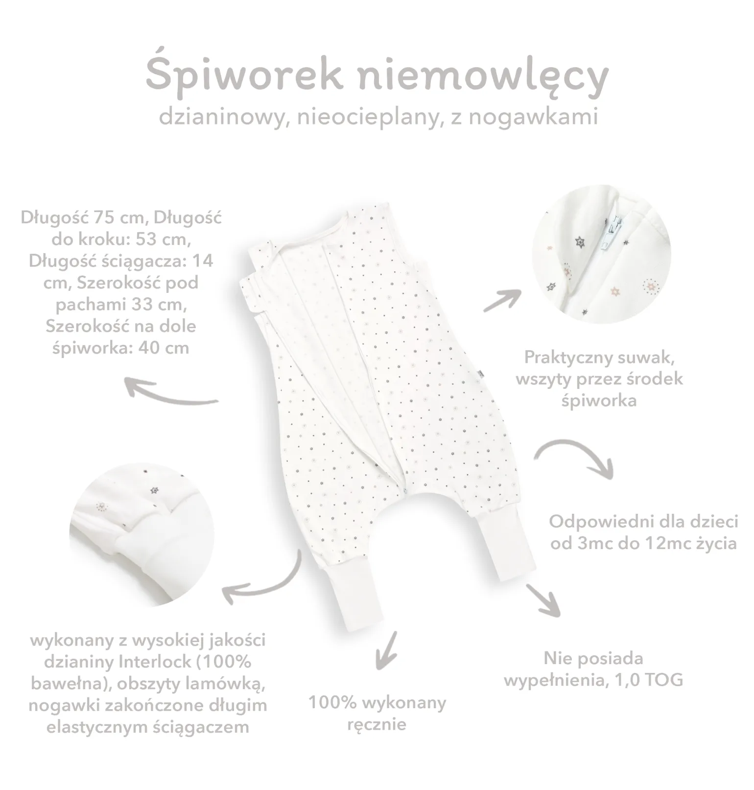 Śpiworek dzianinowy z nogawkami - Elephant's Paradise