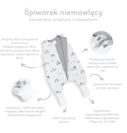 Śpiworek dziecięcy XL - ocieplany z nogawkami - Pastel Pink