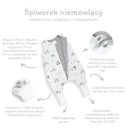 Śpiworek niemowlęcy - ocieplany z nogawkami - Pilot Bears
