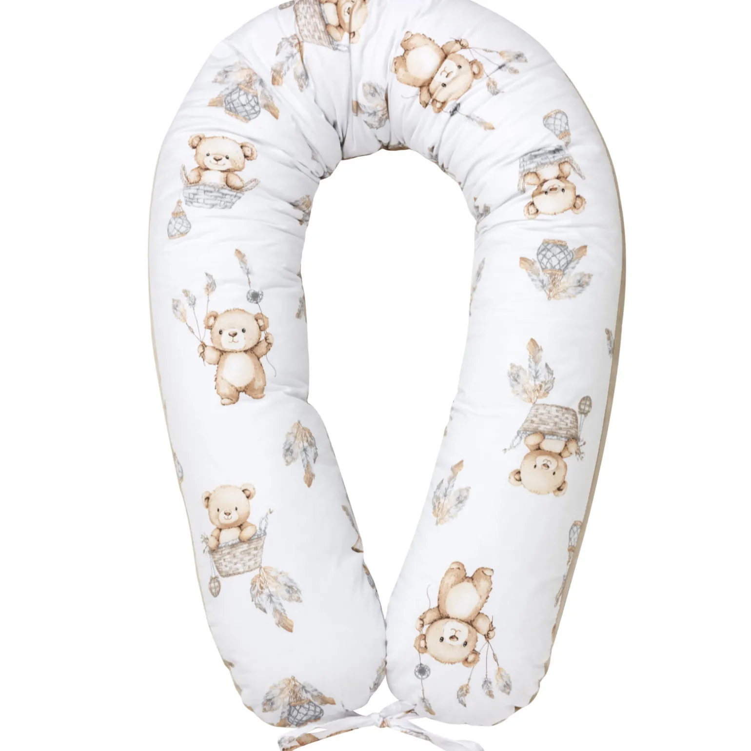 Poduszka ciążowa - Boho Bears i Cappuccino Soft Velvet