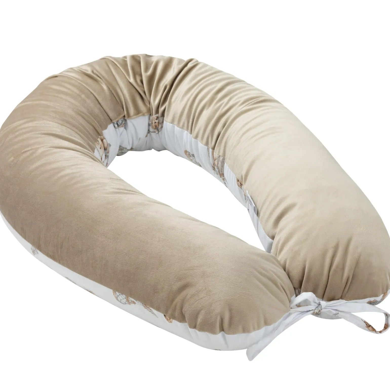 Poduszka ciążowa - Boho Bears i Cappuccino Soft Velvet