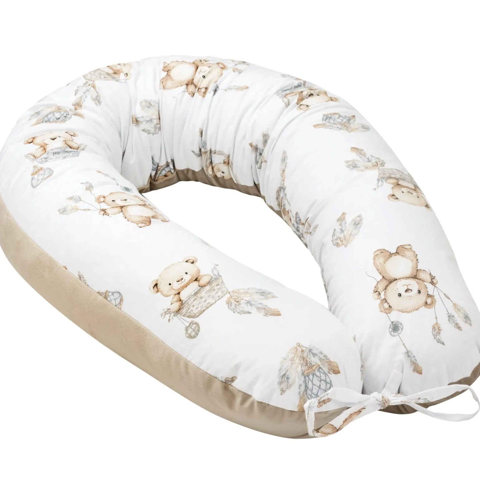Poduszka ciążowa - Boho Bears i Cappuccino Soft Velvet